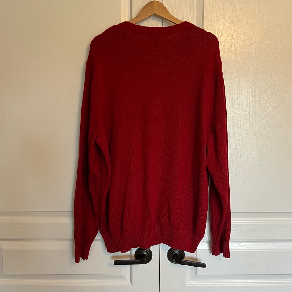 Dockers Classic Red Geometric Men's Crewneck Winter Holiday Christmas Sweater XL - Picture 3 of 7